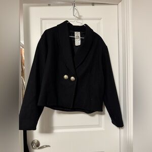 Vintage Ivalu 100% wool Elegant Black Women's Jacket